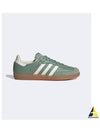 Samba OG Leather Low Top Sneakers Silver Green - ADIDAS - BALAAN 2