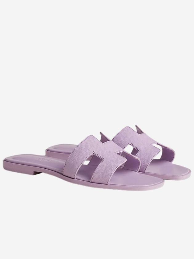 Oran Leather Sandals Purple - HERMES - BALAAN 2