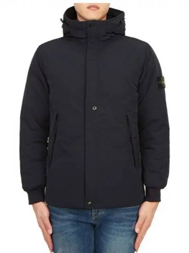 Logo Patch Micro Twill Hooded Jacket Navy - STONE ISLAND - BALAAN 2