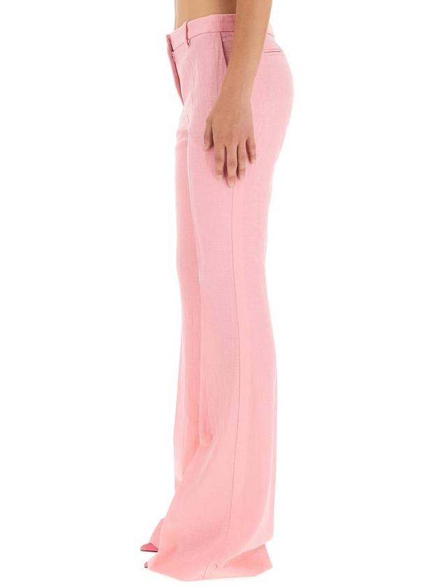 Women's All-Over Logo Pleated Front Wool Straight Pants Pink - VERSACE - BALAAN 5