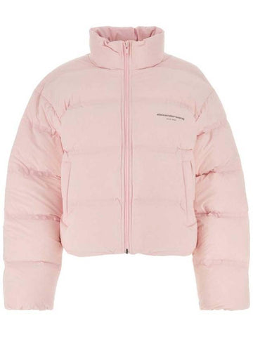 Women s Logo Cropped Puffer Padded Light Pink - ALEXANDER WANG - BALAAN 1