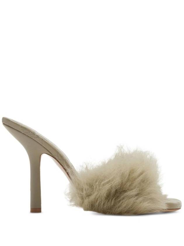 B Minnie Shearling Mule Heel Field - BURBERRY - BALAAN 1