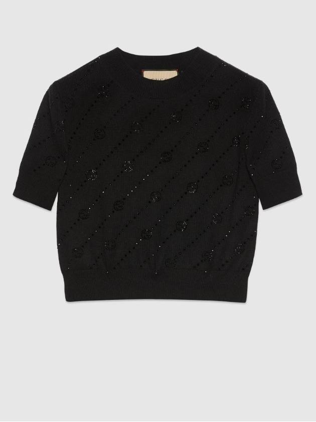 GG Interlocking Cashmere Knit Top Black - GUCCI - BALAAN 2