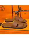 Men's Izmir Sandals Calfskin Classic Gold Brown - HERMES - BALAAN 1