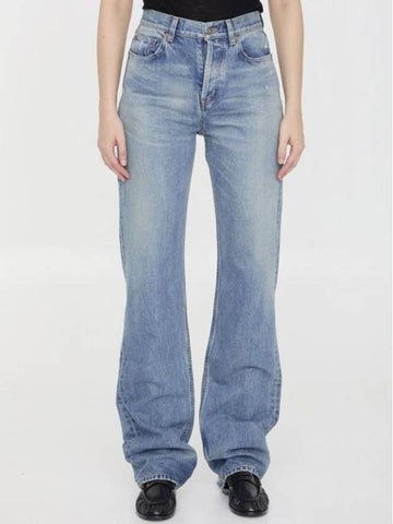 Denim Straight Pants 7199055 771399 Y13KB 5272 BLUE - SAINT LAURENT - BALAAN 1