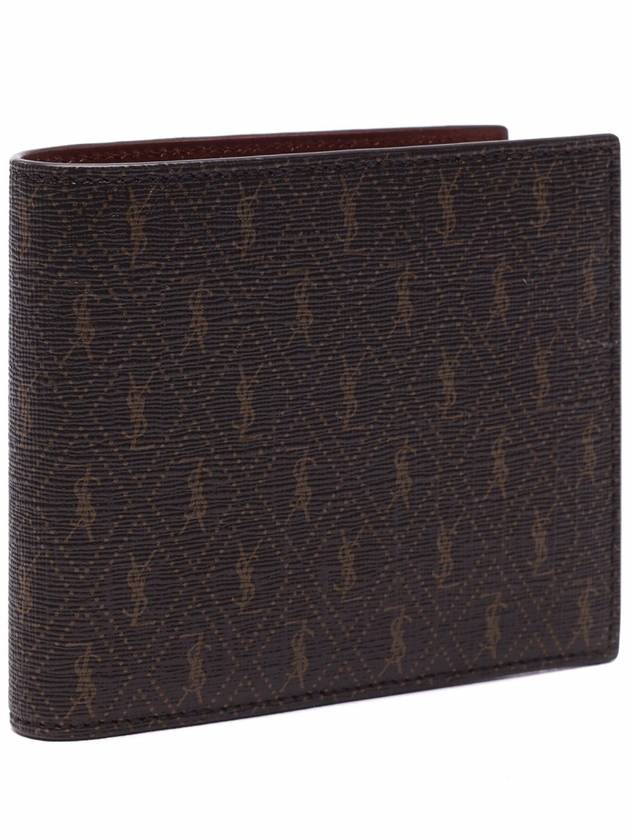 Monogram Canvas All Over Half Wallet Brown - SAINT LAURENT - BALAAN 4