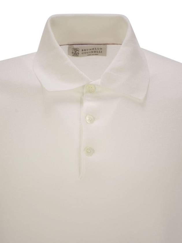 Classic Knit Short Sleeve PK Shirt White - BRUNELLO CUCINELLI - BALAAN 5