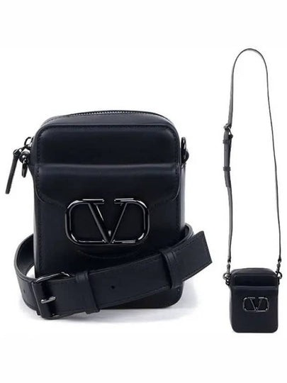 V Logo Mini Loco Cross Bag Black - VALENTINO - BALAAN 2