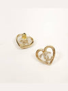 Heart CC Earrings Gold - CHANEL - BALAAN 3