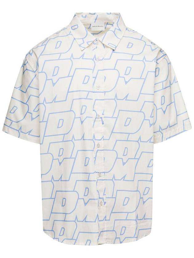 White Shirt With All-Over Ddm Print In Cotton Man - DROLE DE MONSIEUR - BALAAN 1