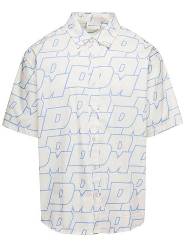 White Shirt With All-Over Ddm Print In Cotton Man - DROLE DE MONSIEUR - BALAAN 1