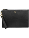 GG Marmont leather strap clutch bag black - GUCCI - BALAAN 2