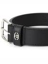 Interlocking G Detail Leather Belt Black - GUCCI - BALAAN 6