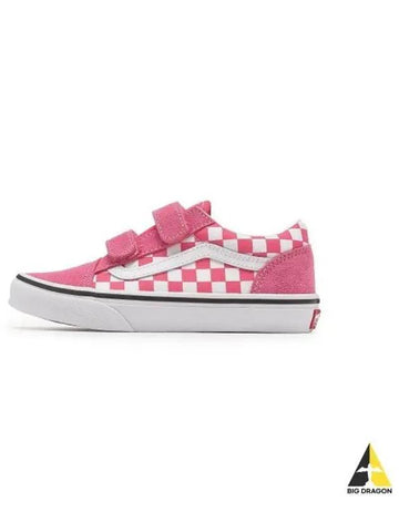 KIDS Old School Velcro Color THEORY Checkerboard Honeysuckle VN000CYWCHL1 - VANS - BALAAN 1