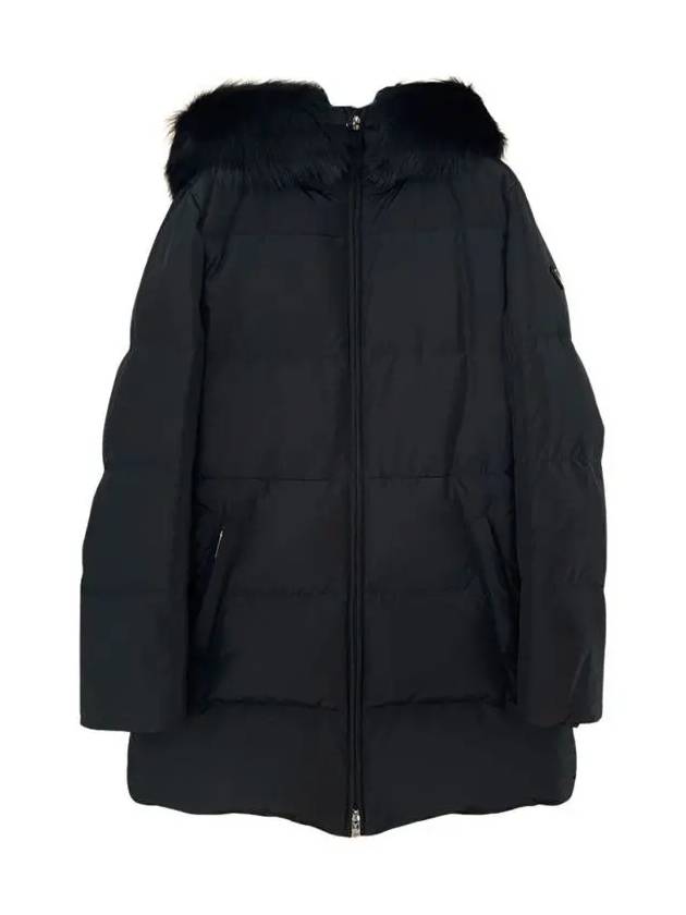 Women's Triangle Logo Hooded Padding Black - PRADA - BALAAN 3