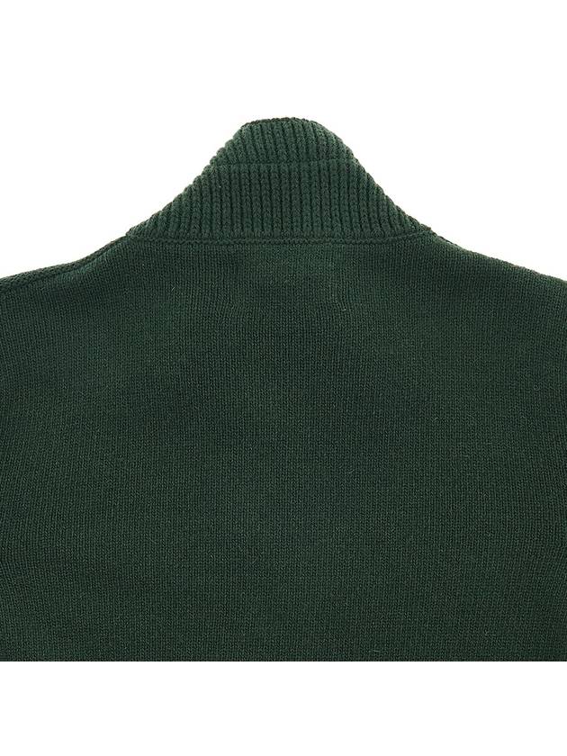 High Neck Half Button Lambswool Knit Top Olive - STONE ISLAND - BALAAN 9