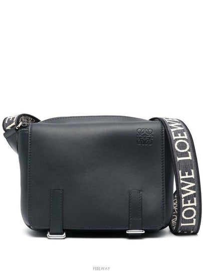 Military Leather Messenger Bag Deep Navy - LOEWE - BALAAN 2