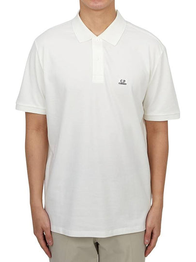 Logo Cotton Polo Shirt Ivory - CP COMPANY - BALAAN 2