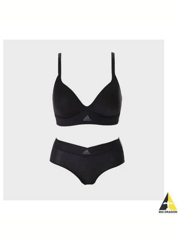 adidas UNDERWEAR No Wire Wide Wing Full Cup Bra Panty Set BK - ADIDAS - BALAAN 1