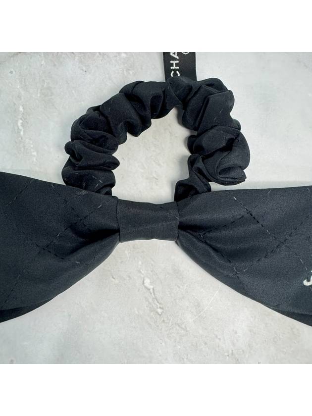 CC logo ribbon hair scrunchie silk scrunch tripe band black AAA374 - CHANEL - BALAAN 6