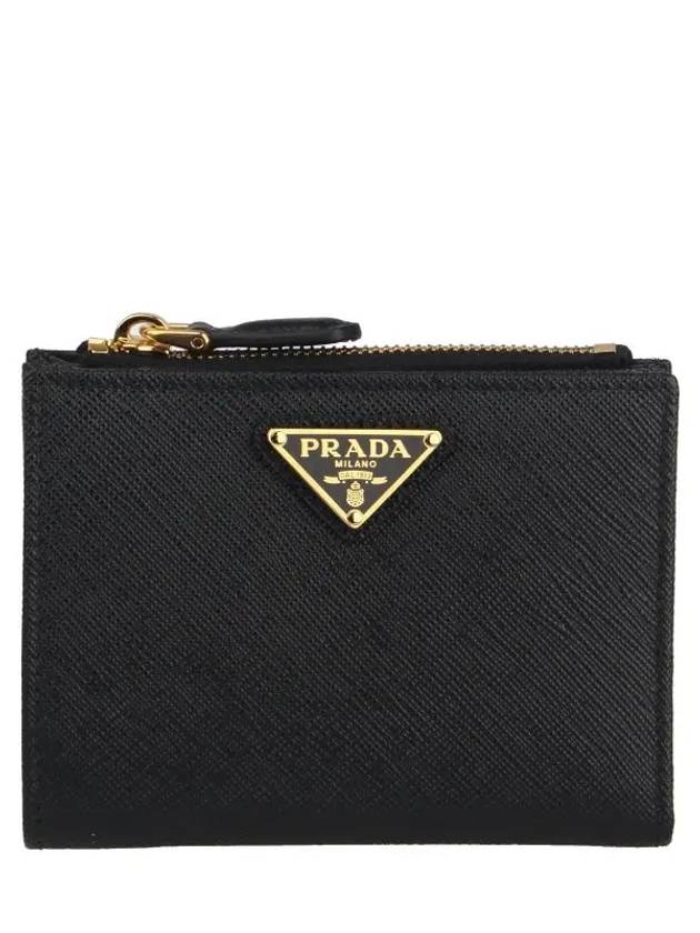 Small Saffiano Half Wallet Black - PRADA - BALAAN 2