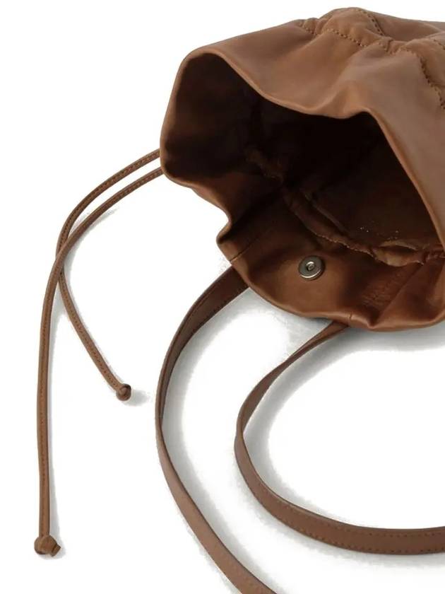 Nappa Globe Leather Bucket Bag Cognac - LEMAIRE - BALAAN 5