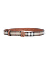 Logo Check Leather Belt Archive Beige Briar Brown - BURBERRY - BALAAN 1