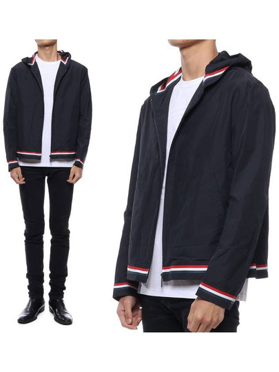 Three Stripes Shell Jacket Navy - THOM BROWNE - BALAAN 2