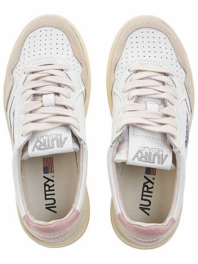 Medalist Leather Suede Low Top Sneakers White Pink - AUTRY - BALAAN 7