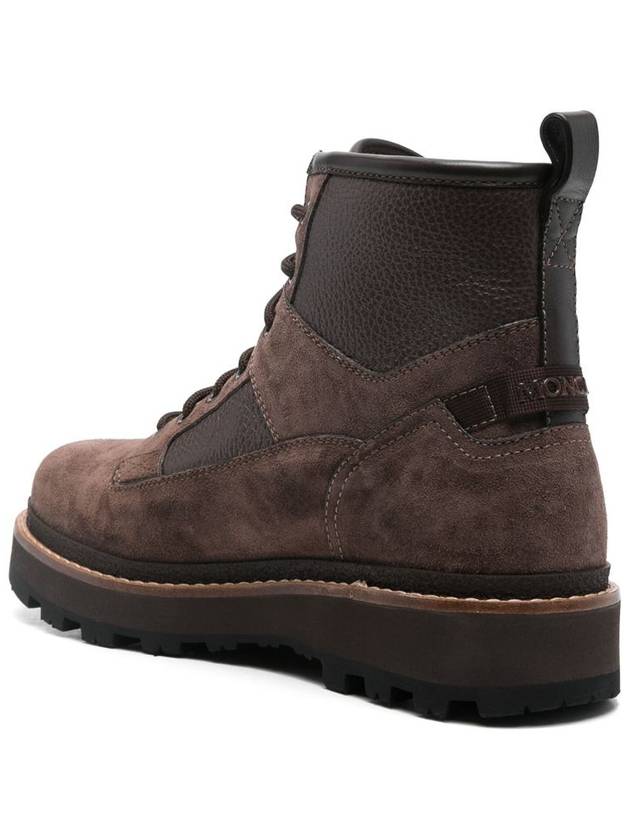 Peka Camp Suede Leather Lace Up Ankle Boots Brown - MONCLER - BALAAN 4