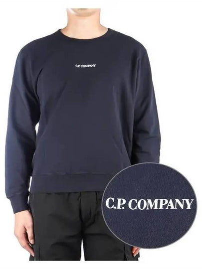 Light Fleece Small Logo Sweatshirt Navy - CP COMPANY - BALAAN 2