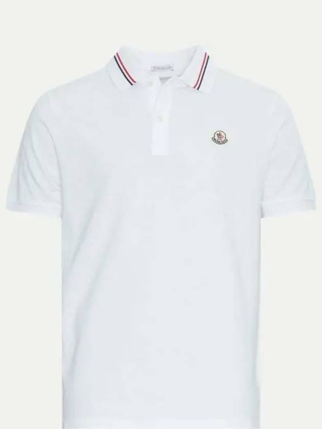 Logo Patch Polo Shirt White - MONCLER - BALAAN 2