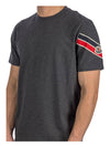 8C00029 89AKK 989 Logo Patch Shoulder Detail Round Short Sleeve T Shirt Charcoal Men s TLS - MONCLER - BALAAN 5