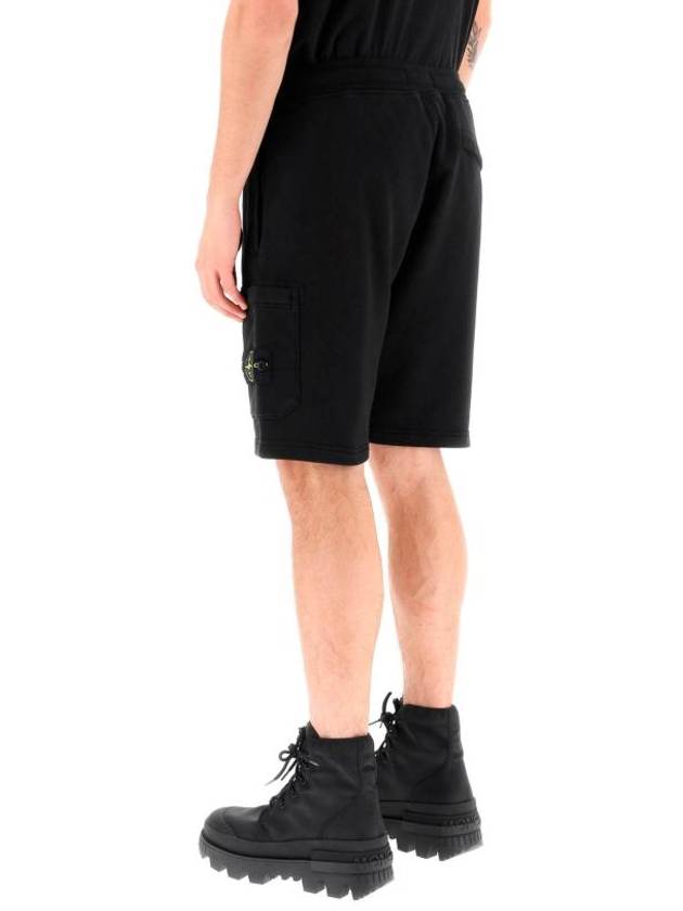 Fleece Bermuda Shorts Black - STONE ISLAND - BALAAN 4