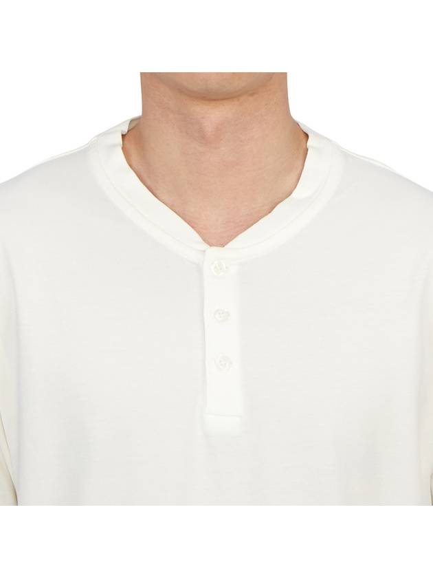 Tacting Piquet Buttoned Short Sleeve T-Shirt White - CP COMPANY - BALAAN 6