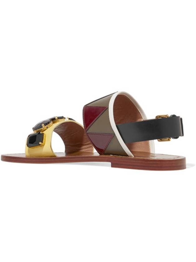 Cubic Gem Leather Sandals - MARNI - BALAAN 3