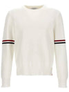 Men's Milan Stitch Armband Crew Neck Knit Top White - THOM BROWNE - BALAAN 3