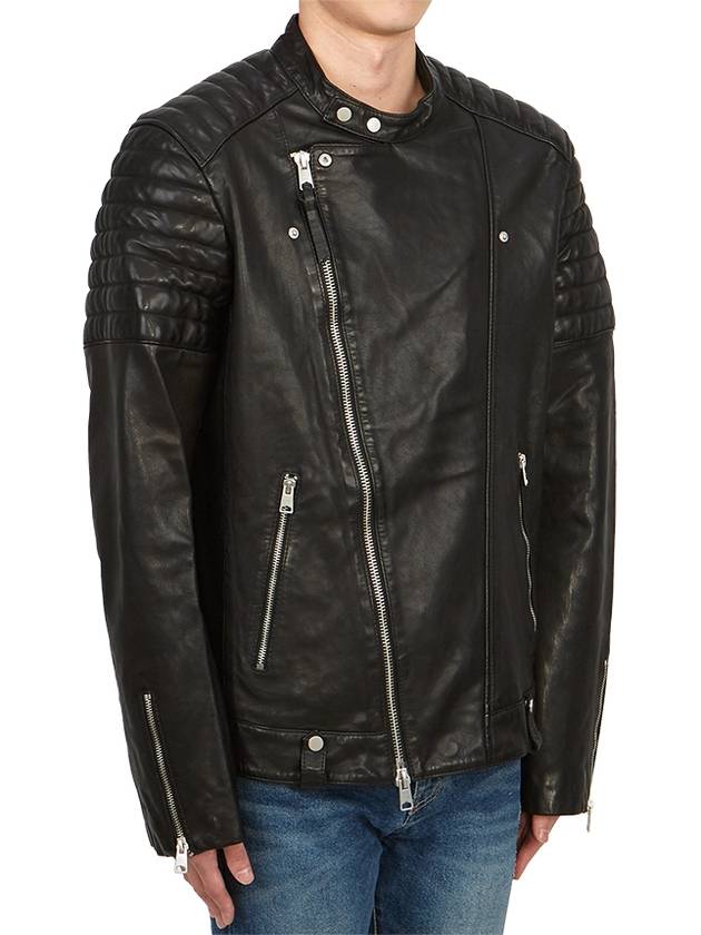 Silas Tab Collar Leather Biker Jacket Black - ALLSAINTS - BALAAN 4