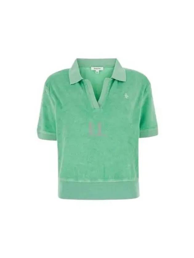 Cotton Polo Shirt Washed Kelly Green - SPORTY & RICH - BALAAN 2