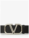 V Logo Leather Belt Black - VALENTINO - BALAAN 4