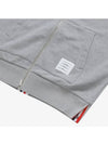 Center Back Stripe Cotton Zip Up Hoodie Light Grey - THOM BROWNE - BALAAN 4