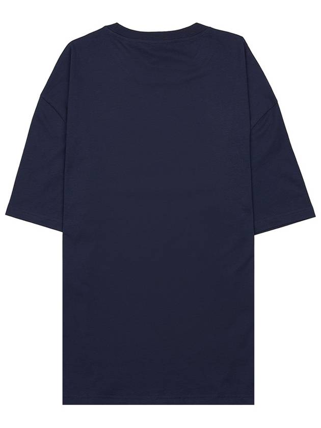 Logo Print Crew Neck Short Sleeve T-Shirt Navy - A.P.C. - BALAAN 3