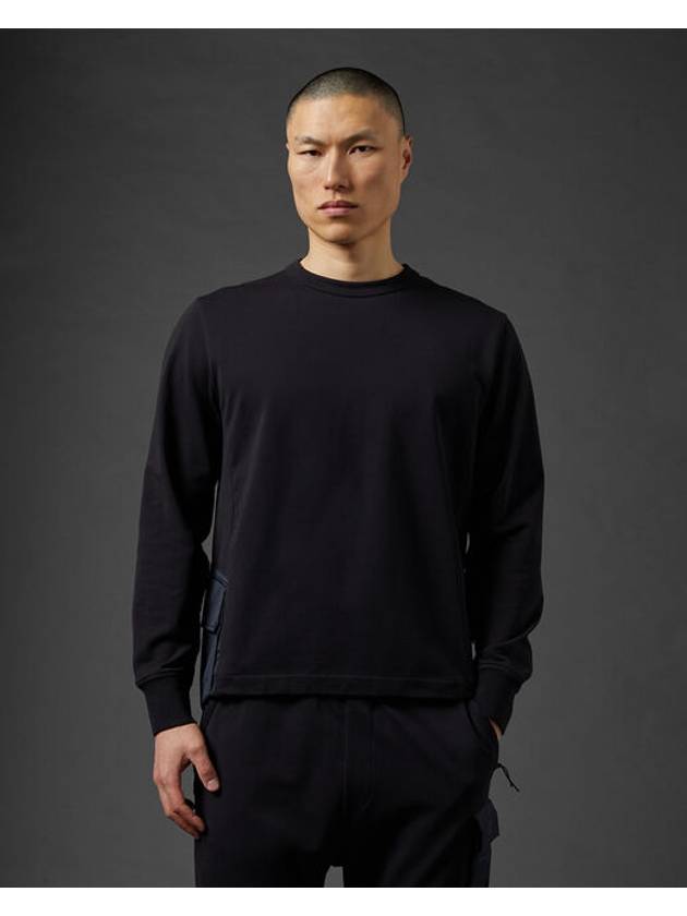 Metropolis Series Stretch Fleece Mix Pocket Sweatshirt Black - CP COMPANY - BALAAN 3