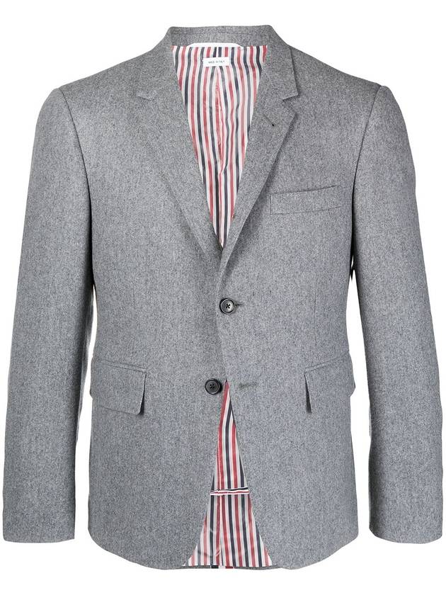 Center Back Striped Wool Cashmere Jacket Grey - THOM BROWNE - BALAAN 1