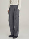 Women's Wool Wide Cargo Slacks Gray - MOTH - BALAAN 2