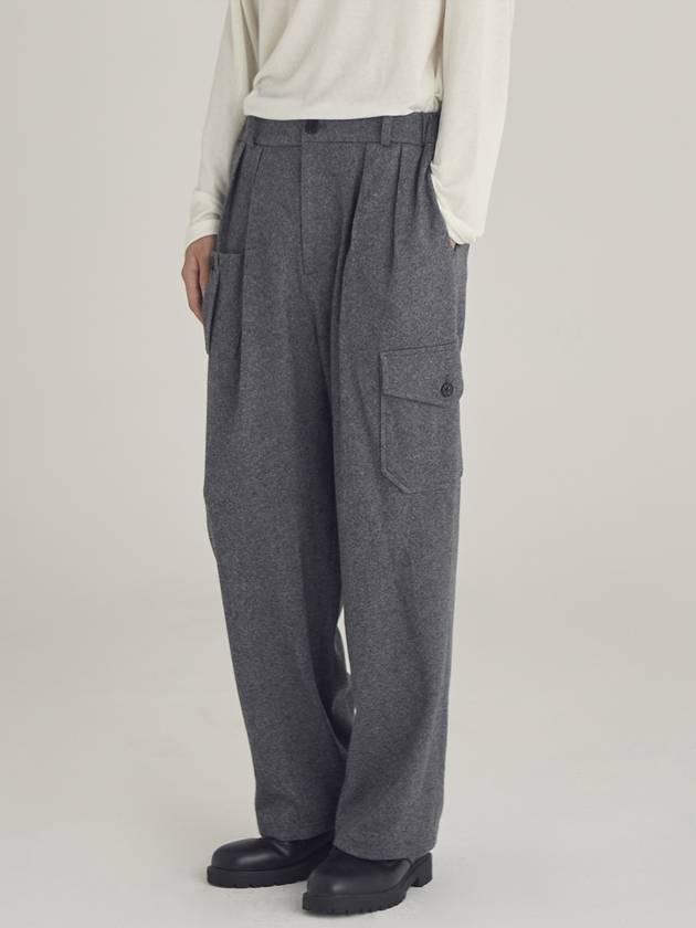 Women's Wool Wide Cargo Slacks Gray - MOTH - BALAAN 2