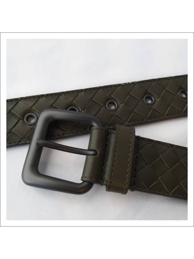 Intrecciato Leather Belt Khaki - BOTTEGA VENETA - BALAAN.