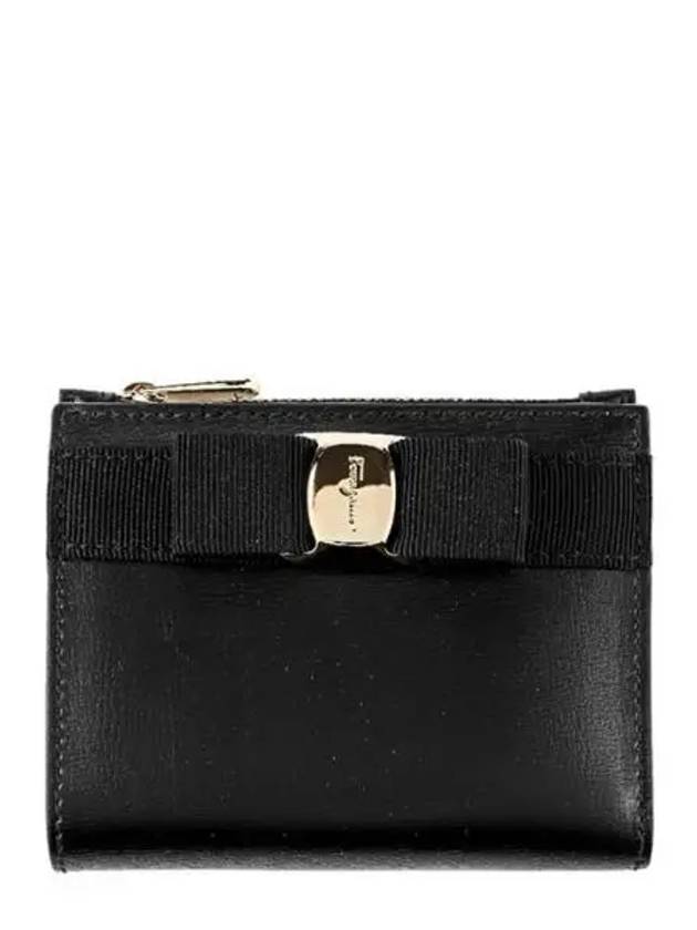 Vara Bow Half Wallet Black - SALVATORE FERRAGAMO - BALAAN 2