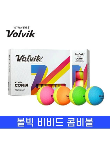 22 Year Vivid Combi 12 Balls 4 Colors Half Half Ball 3 Pieces - VOLVIK - BALAAN 1