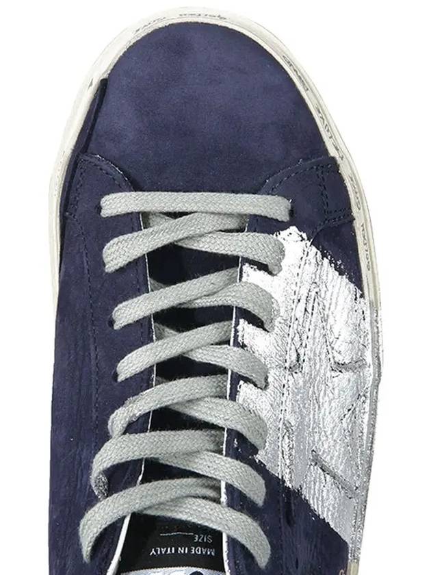 11th Anniversary High Star Half Suede Low Top Sneakers Silver Navy - GOLDEN GOOSE - BALAAN 5